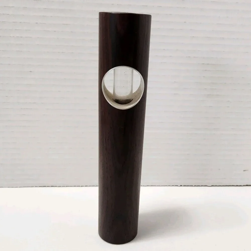 Minimalist Dark Wood Plant Propagation Station Cylinder Bud Vase Test Tube